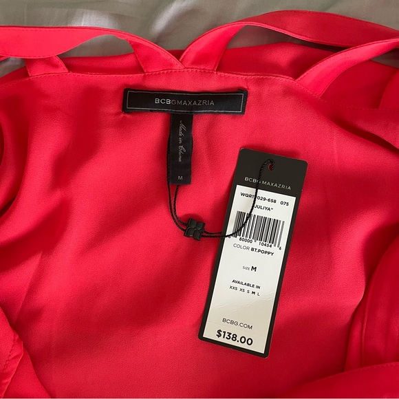 BCBGmaxazria juliya multi-strap layered top poppy size Medium New - Picture 15 of 16